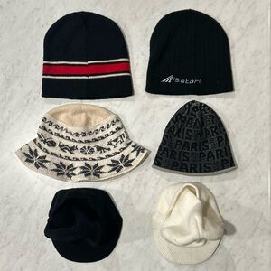 Vintage Beanie LOT X6 Robin Ruth Isatari Paris Winter Cap Y2K 90s